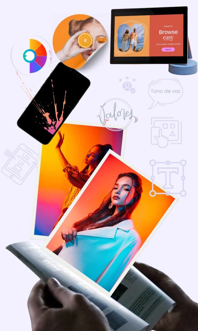 Banner vertical Branding diseño elementos